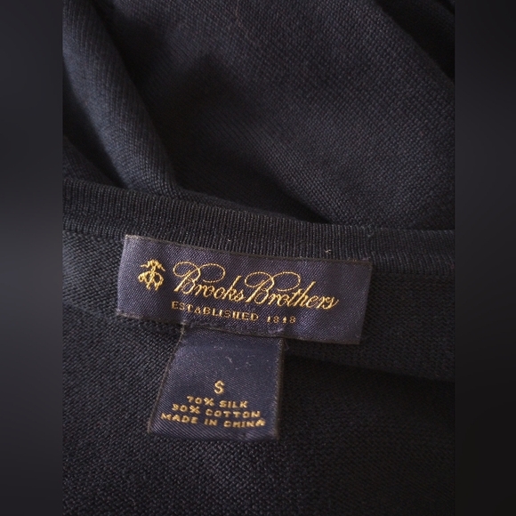 Brooks Brothers Silk Cardigan Twin Sweater Set Women's Navy Blue Button Sz Small - Picture 10 of 11